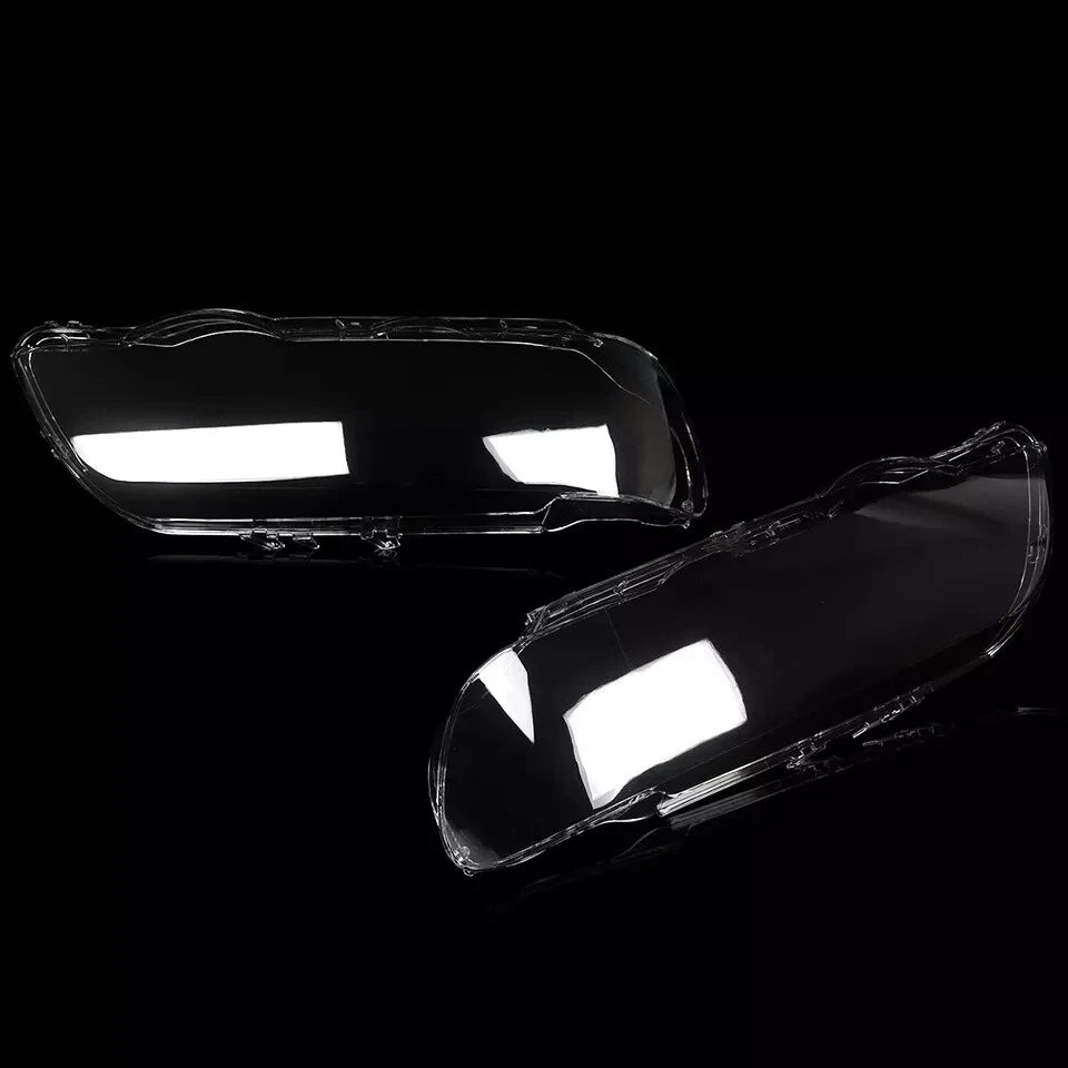 LEFT RIGHT HEADLIGHT HEADLAMP LENS COVER SHELL REPLACEMENT FOR BMW X5 E53 00-03