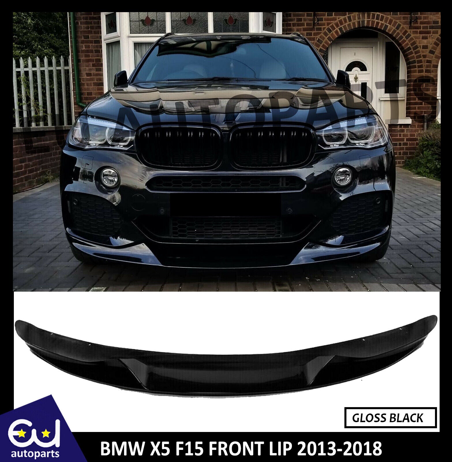 FOR BMW X5 F15 MP STYLE  FRONT LIP SPLITTER VALANCE GLOSS BLACK 13-18