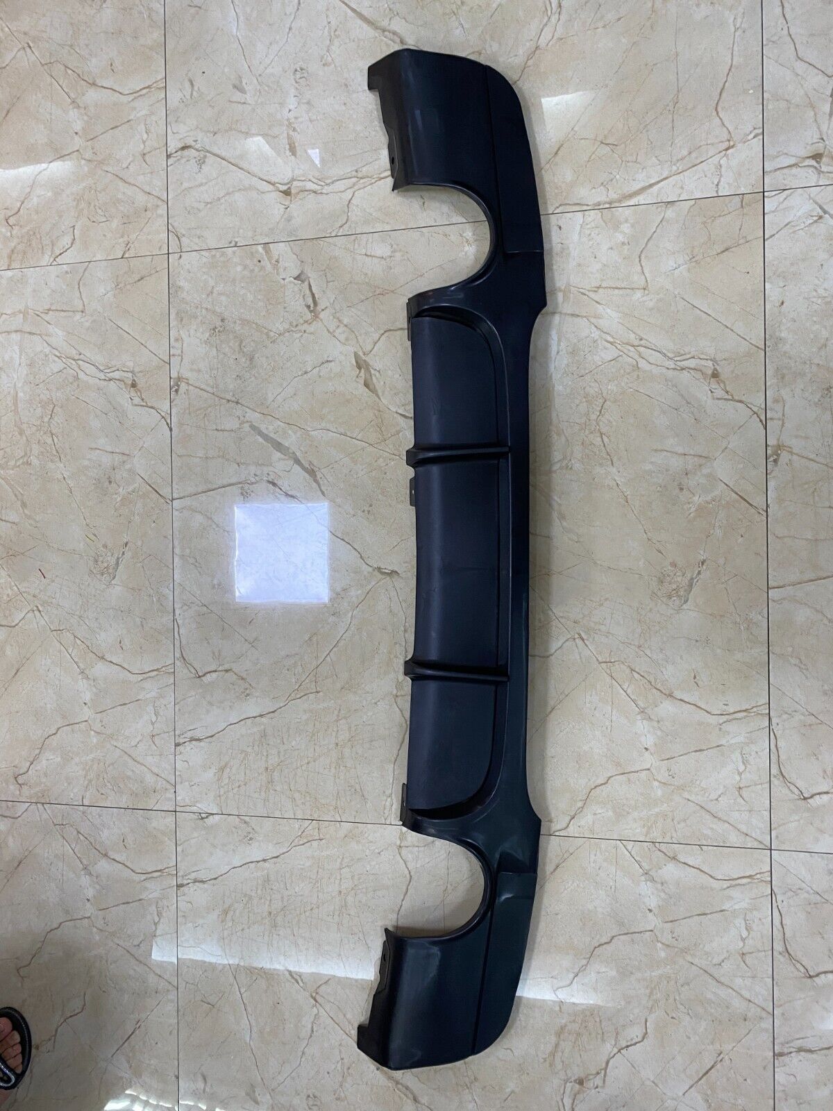 FOR BMW 3 SERIES E90 E91 M SPORT REAR DIFFUSER DUAL EXHAUSTS GLOSS BLACK W/ LED