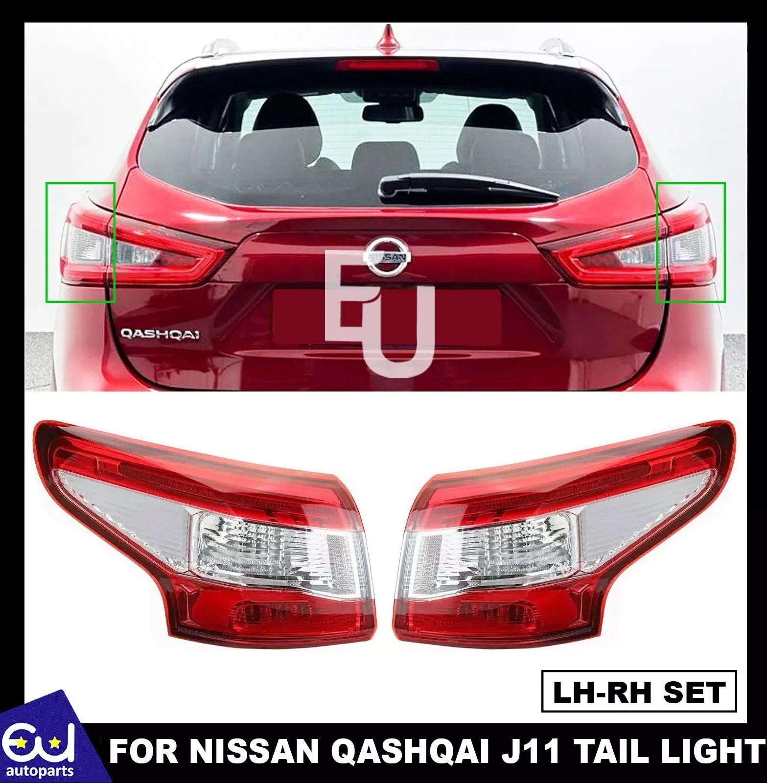 2X LEFT & RIGHT FOR NISSAN QASHQAI J11 OUTER WING REAR TAIL LIGHT LAMP 2013-2016