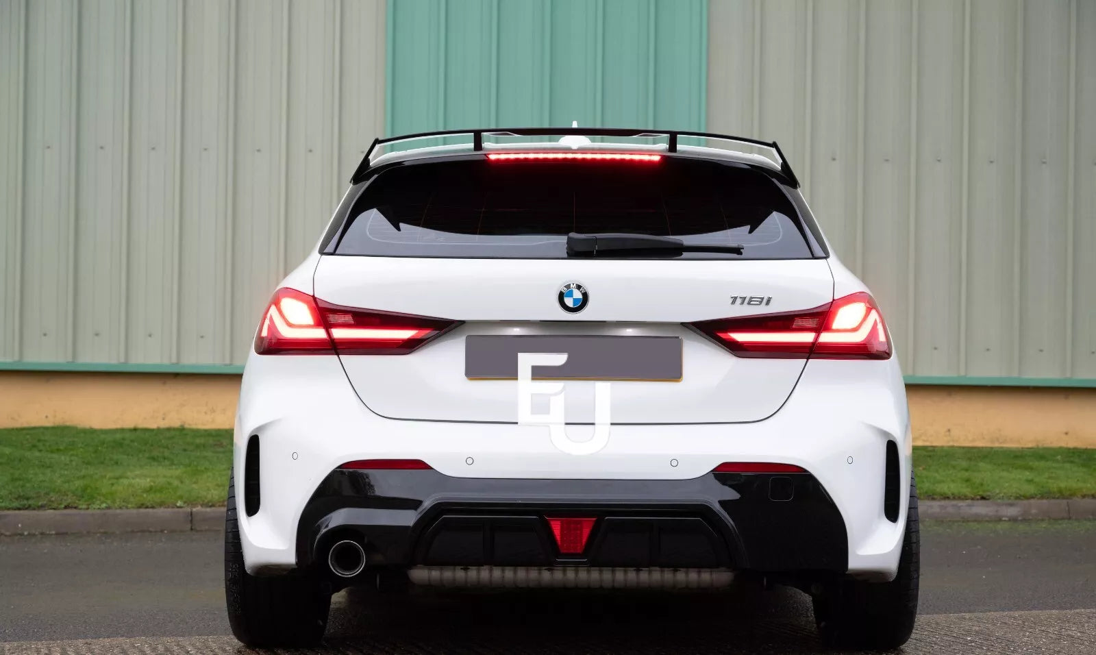 FOR BMW 1 SERIES F40 REAR LED DIFFUSER M SPORT SINGLE EXHAUST GLOSS BLACK 2019+
