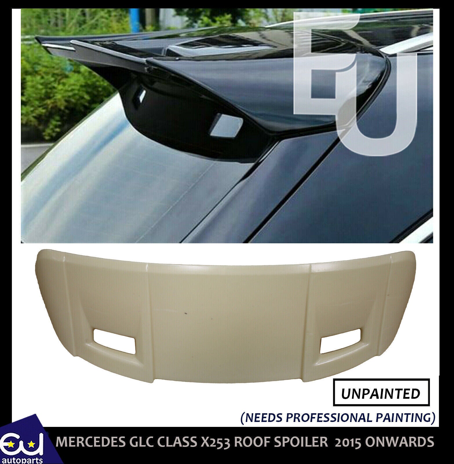 FOR MERCEDES GLC C253 X253 AMG STYLE REAR ROOF SPOILER TRUNK LIP 2015+ OEM FIT