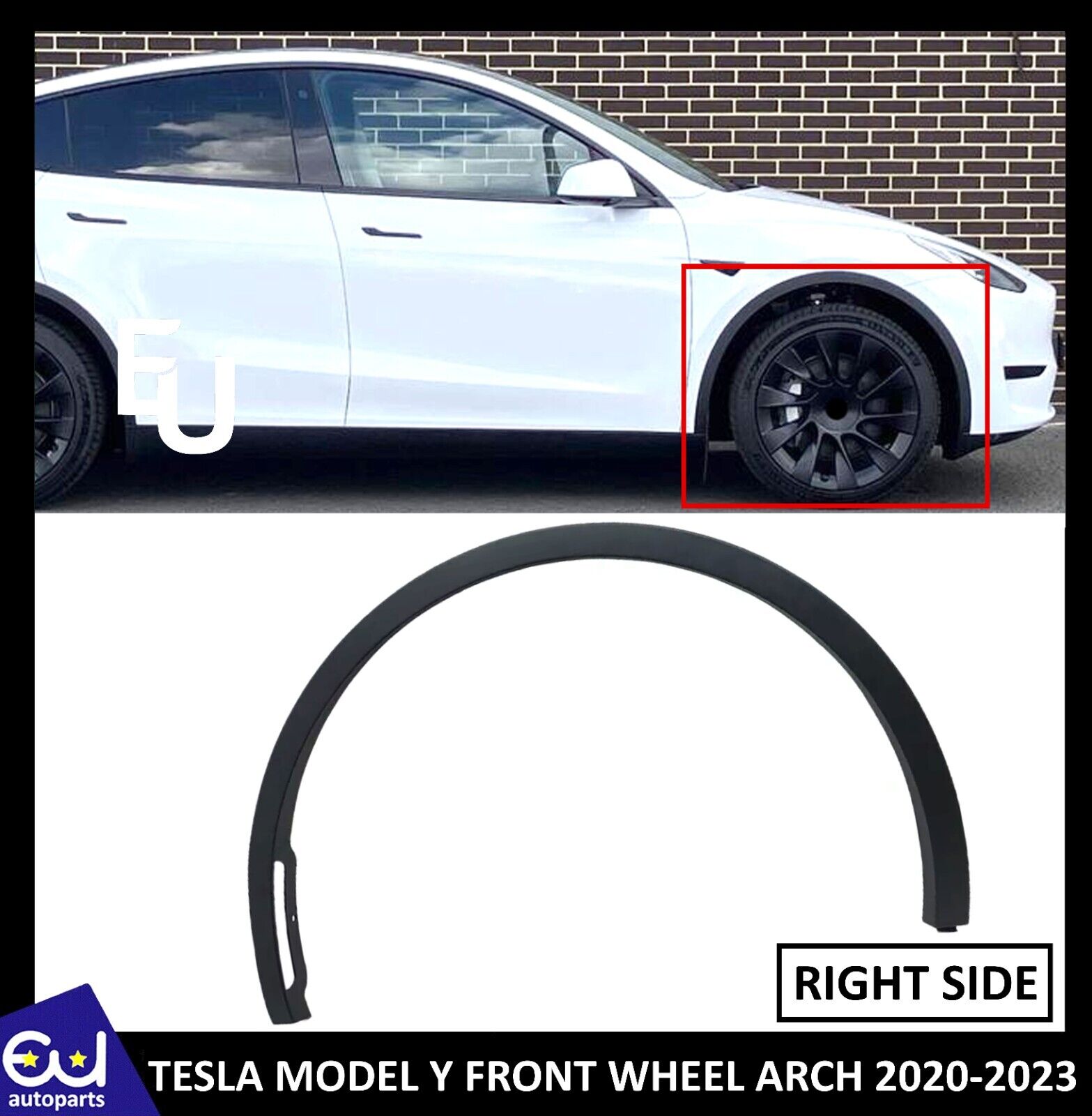 FRONT RIGHT WHEEL ARCH MOLDING FENDER FLARE FOR TESLA MODEL Y 2020-2023