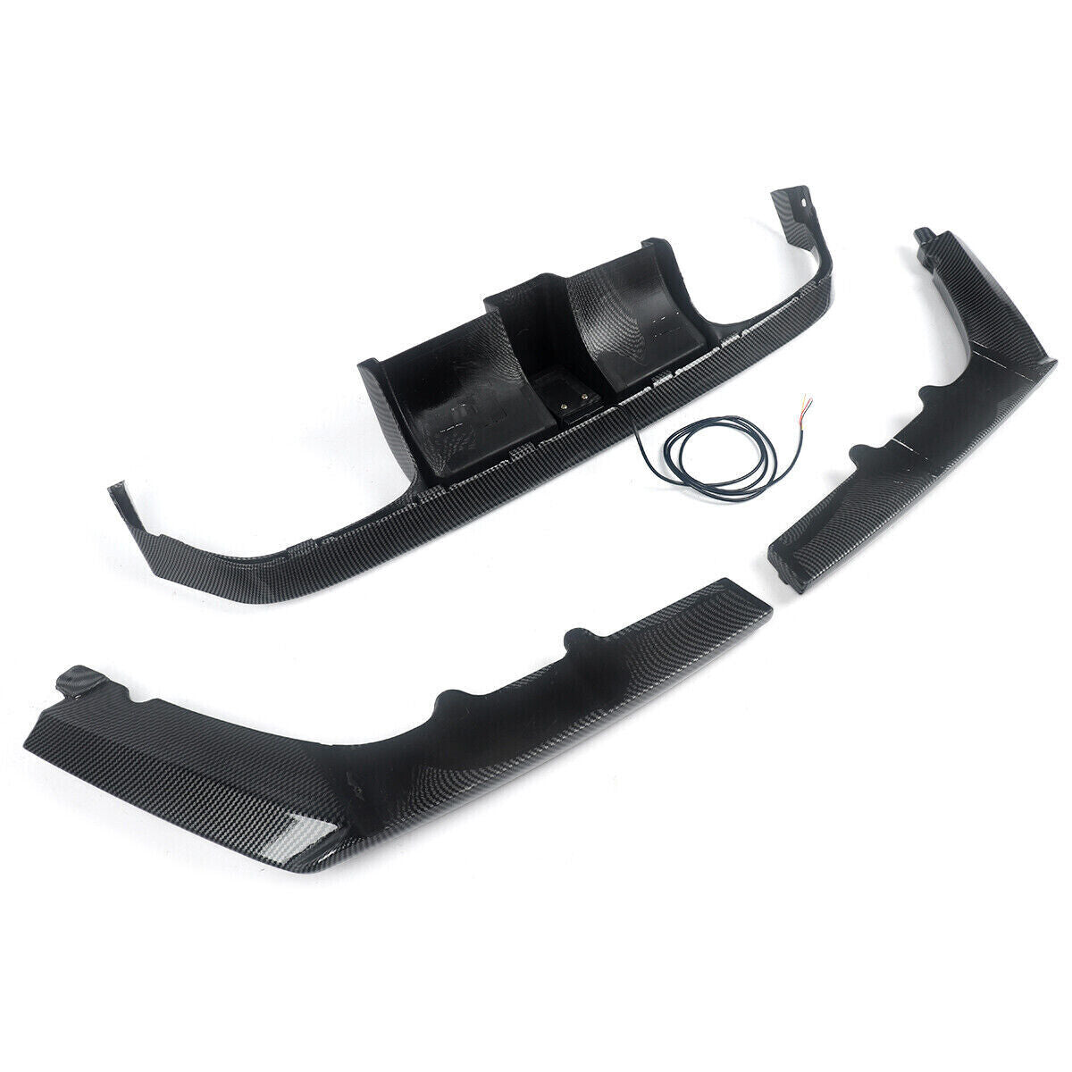 FOR BMW F80 M3 F82 F83 M4 CARBON LOOK F1 STYLE REAR DIFFUSER W/ LIGHT 2013-2020