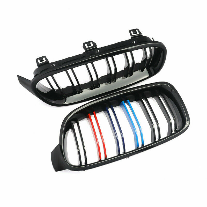 FOR BMW 3 SERIES F30 F31 12-18 KIDNEY TWIN GRILL GRILLE M COLOR GLOSS DUAL LINE