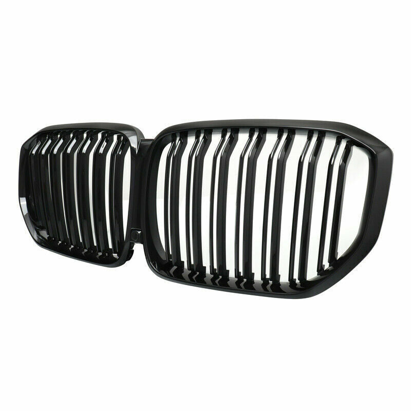FOR BMW X5 G05 GLOSS BLACK TWIN DUAL SLAT KIDNEY GRILL GRILLE 2018 ONWARDS MODEL