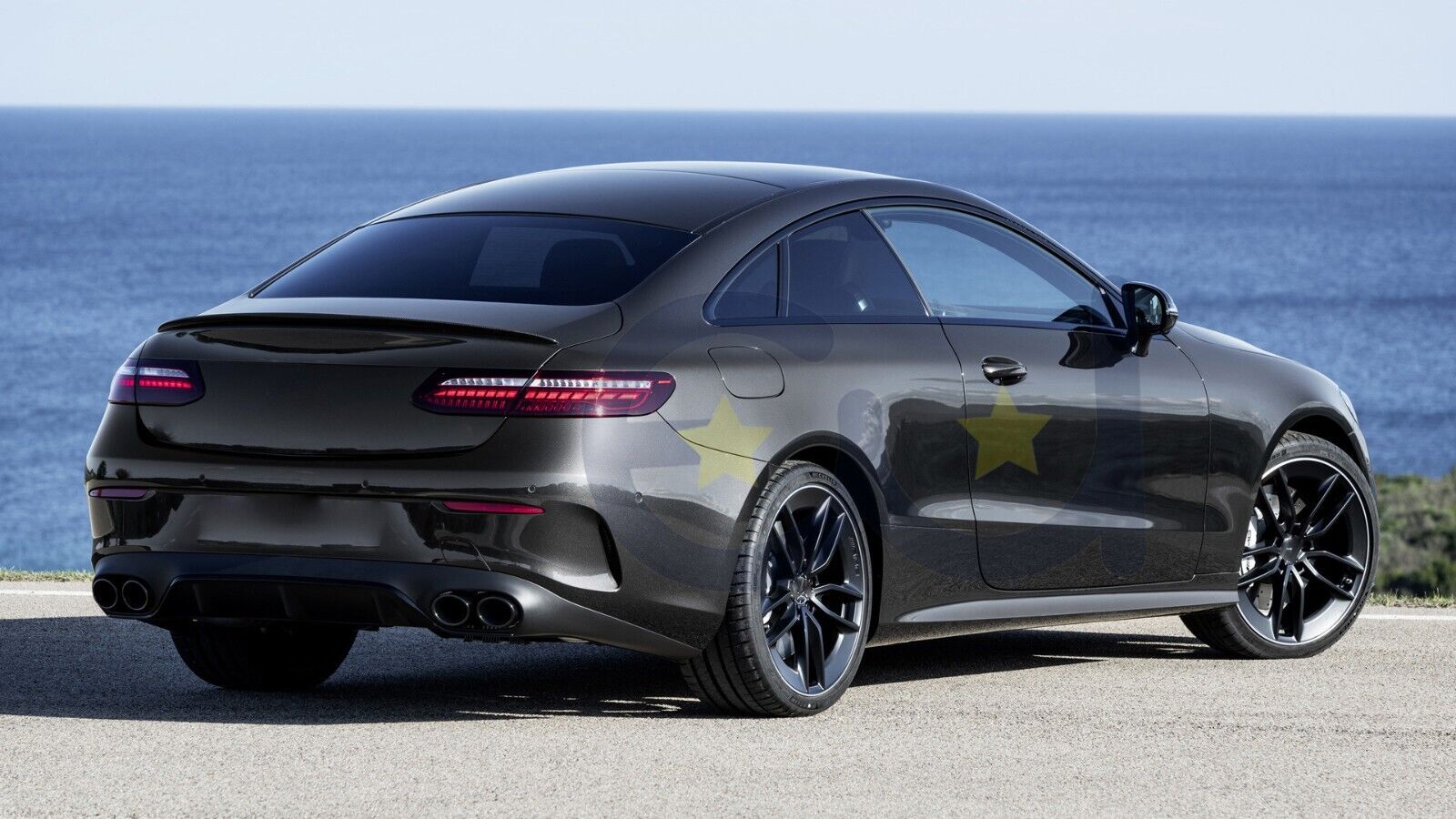 FOR 2016+ MERCEDES E CLASS C238 COUPE E63 AMG STYLE BOOT SPOILER WING GLOS BLACK