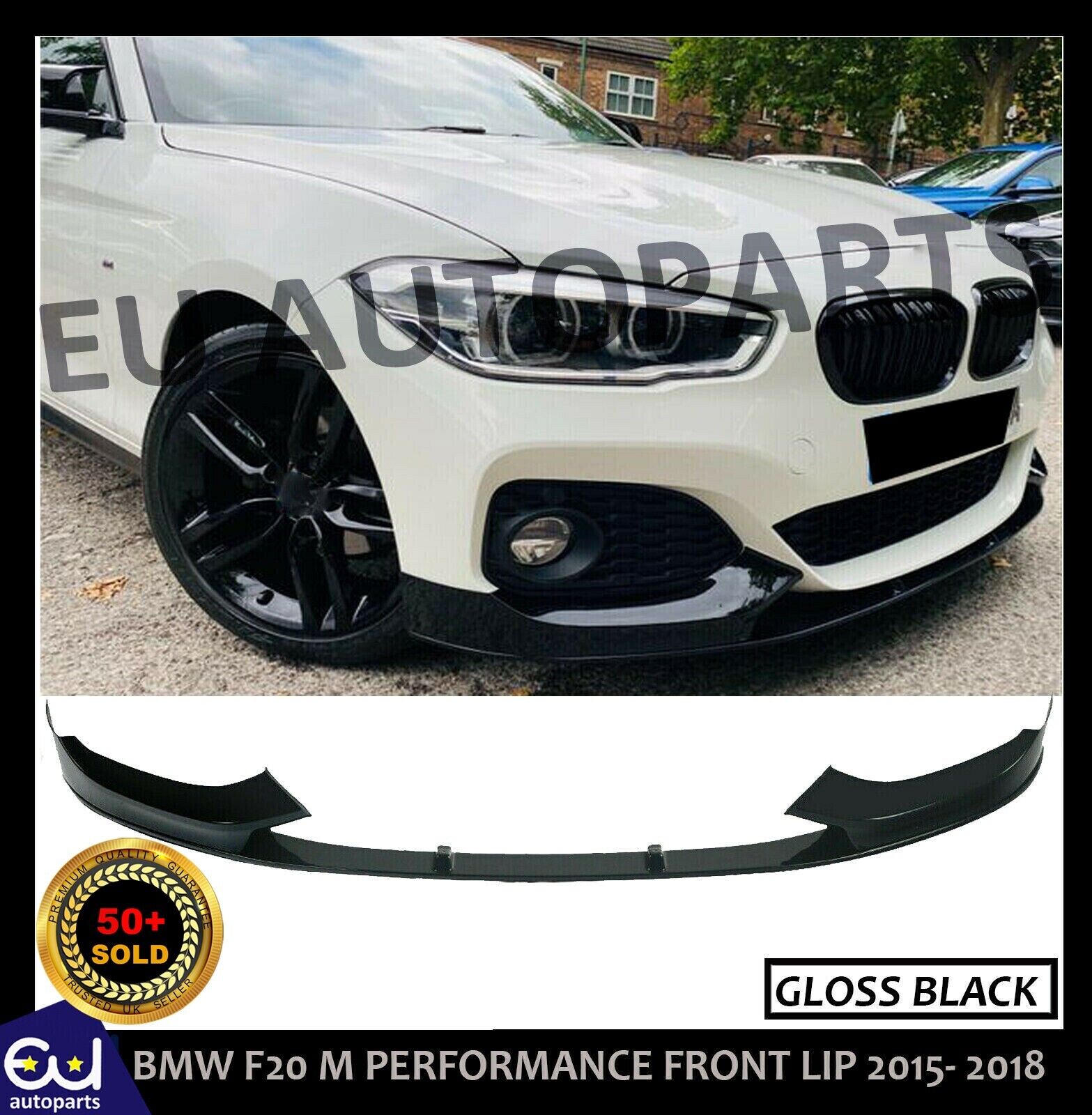 BMW 1 Series F20 F21 Pre-LCI Gloss Black Front Splitter – M Performance Style Lip (2011-2015)