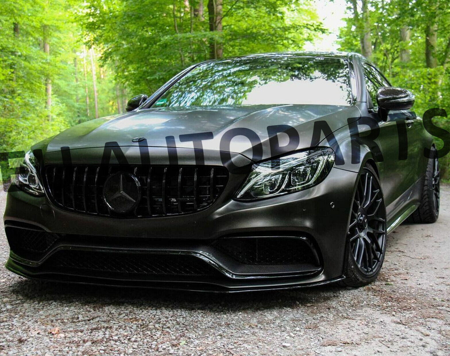 FOR MERCEDES C CLASS C63 W205 AMG FRONT GRILL GRILLE GT FULL BLACK FITS C63 ONLY