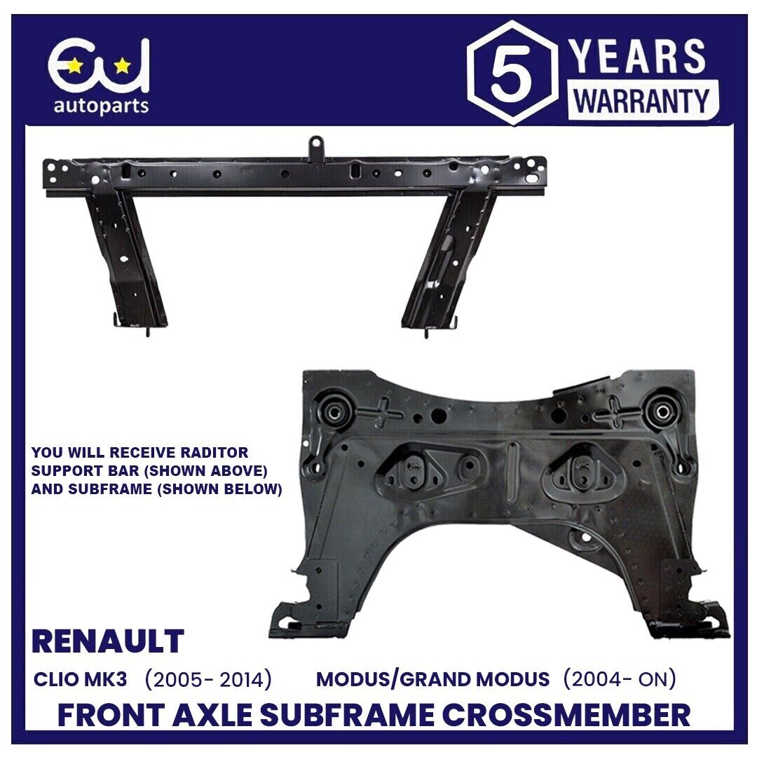 NEW FRONT COMPLETE SUBFRAME & RADIATOR SUPPORT BAR FOR RENAULT CLIO MK3 MODUS
