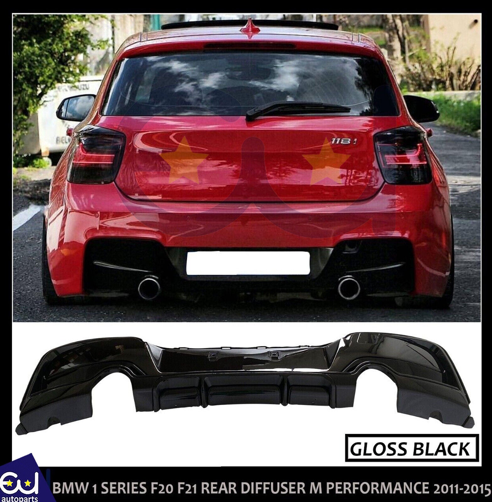 FOR BMW 1 SERIES F20 F21 REAR DIFFUSER 2011-2015 PRE-LCI M135I LOOK GL