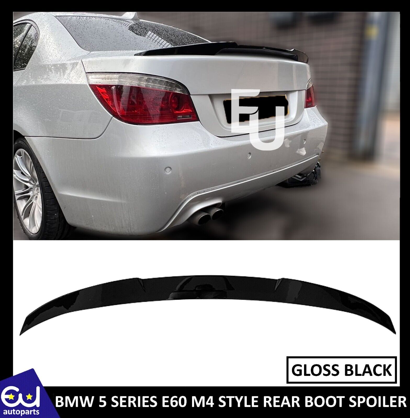 REAR BOOT TRUNK SPOILER LIP M4 STYLE FOR BMW 5 SERIES E60 03-10 GLOSS BLACK