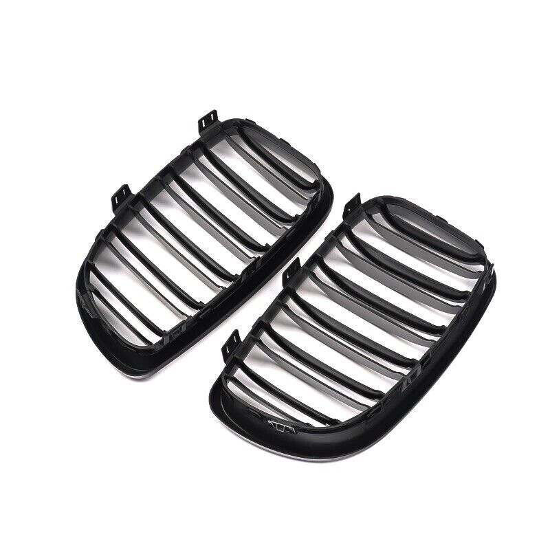 FOR BMW 1 SERIES E81 E82 E87 E88 KIDNEY GRILL GRILLE GLOSS BLACK DUAL SLAT 07-11