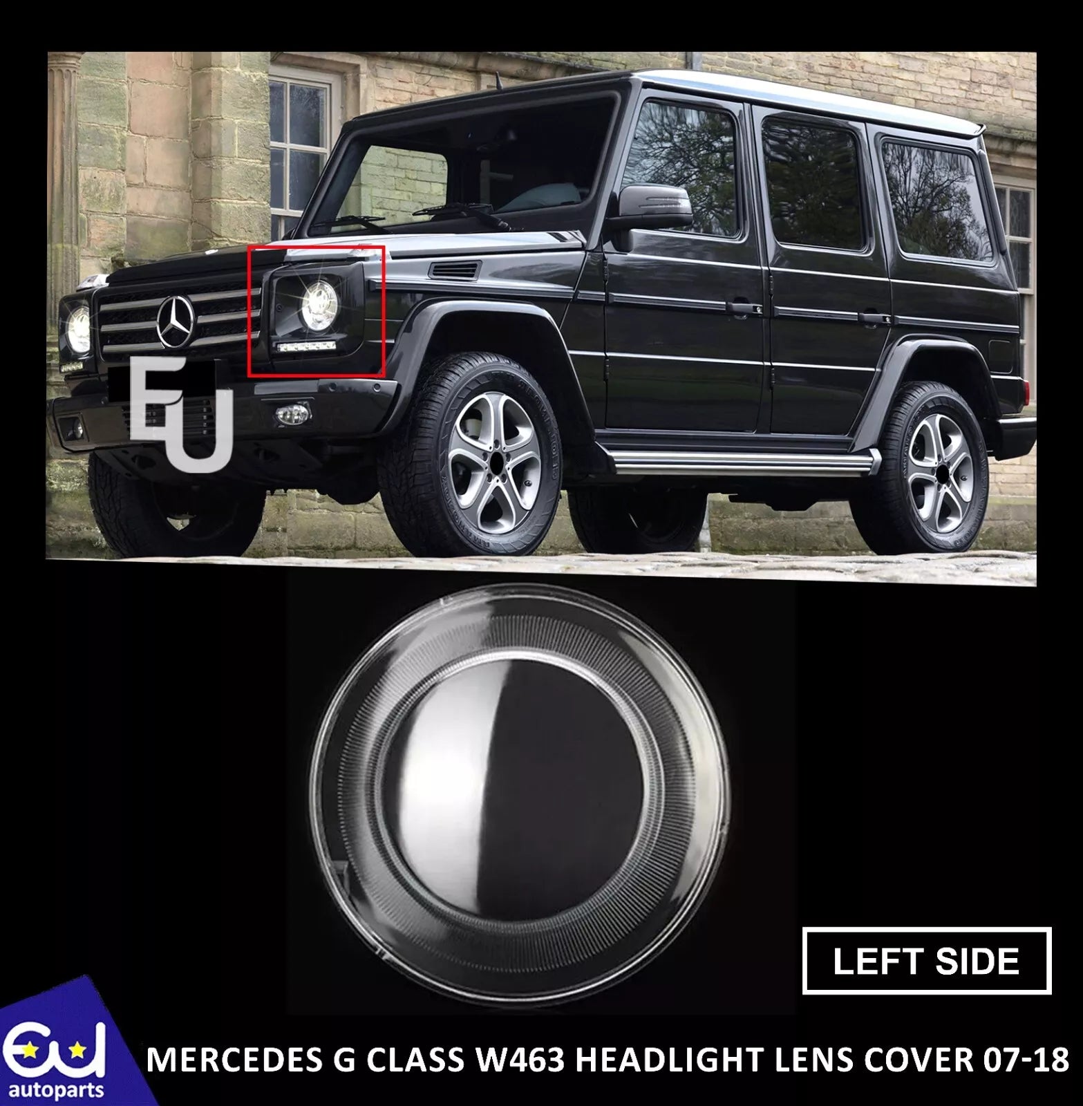 LEFT PASSENGER SIDE HEADLIGHT LAMP LENS COVER FOR MERCEDES G CLASS W463 07-18