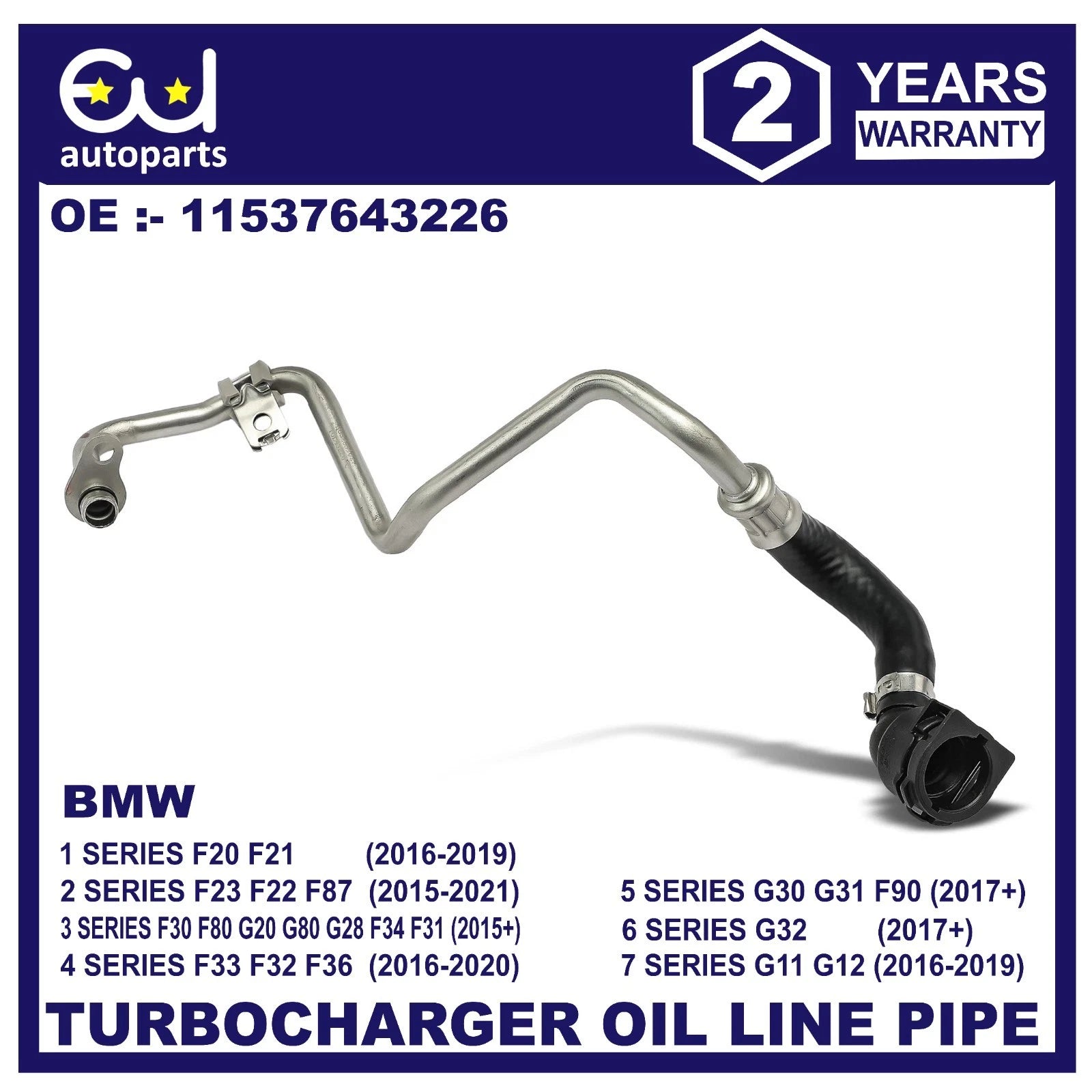 TURBOCHARGER OIL LINE FOR BMW 1 2 3 4 5 6 7 SERIES F20 F21 F22 F23 G20 F31 G30