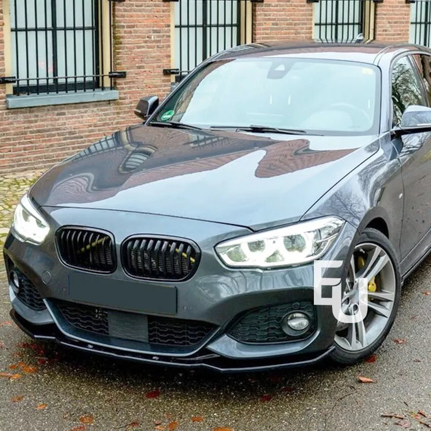 FOR BMW 1 SERIES F20 F21 FRONT SPLITTER LIP M SPORT LCI GLOSS BLACK 2015-2019