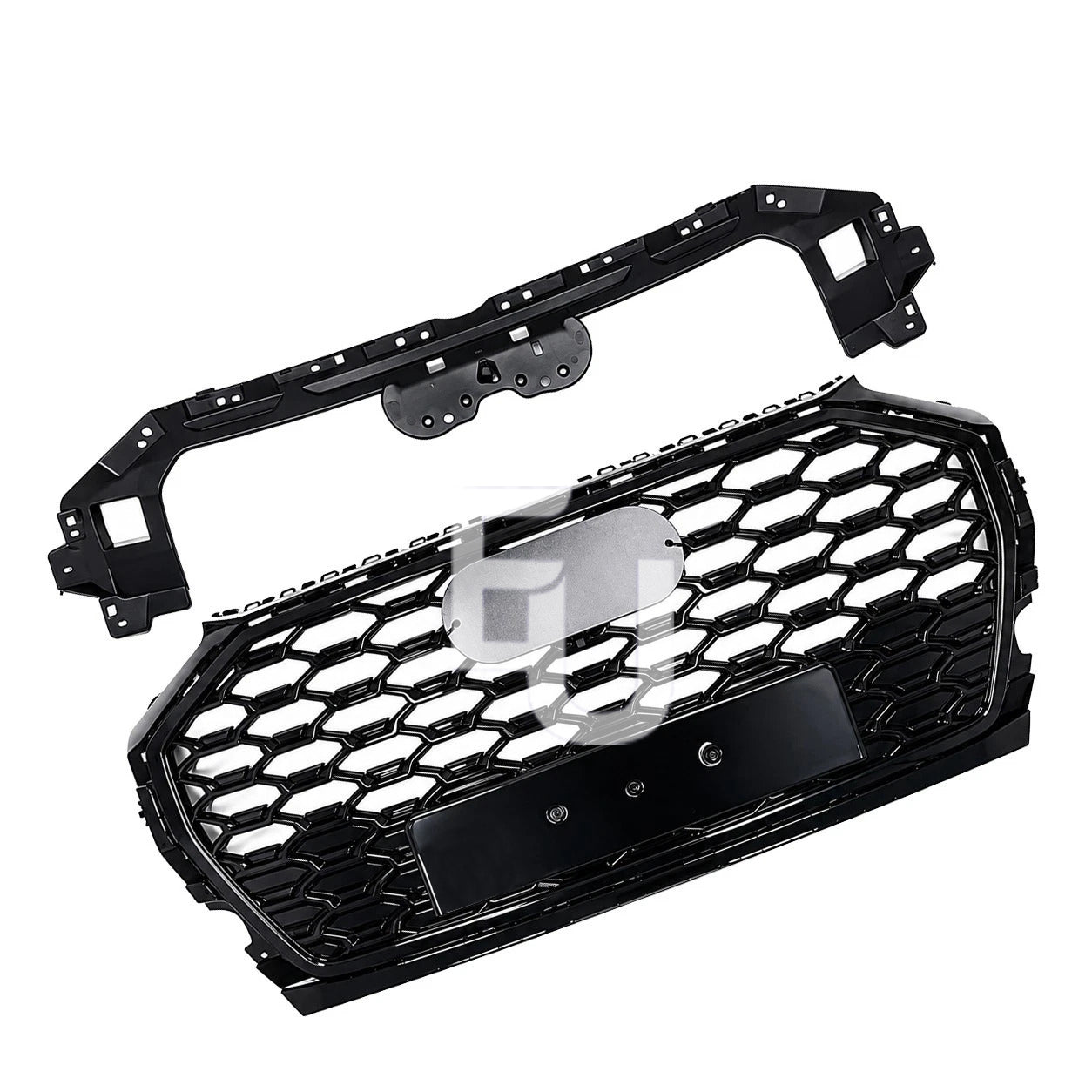FOR AUDI Q5 SQ5 FY 21-24 RSQ5 STYLE FRONT HONEYCOMB GRILLE FOG COVERS TRIM BLACK