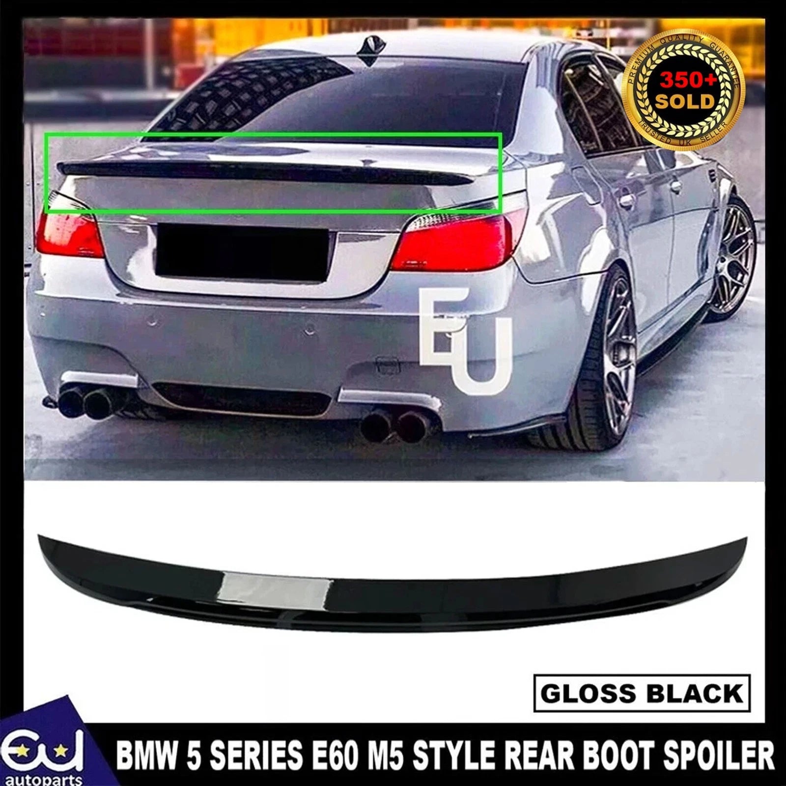 FOR BMW 5 SERIES E60 M5 STYLE REAR BOOT SPOILER WING LIP OEM 4-10 GLOSS BLACK