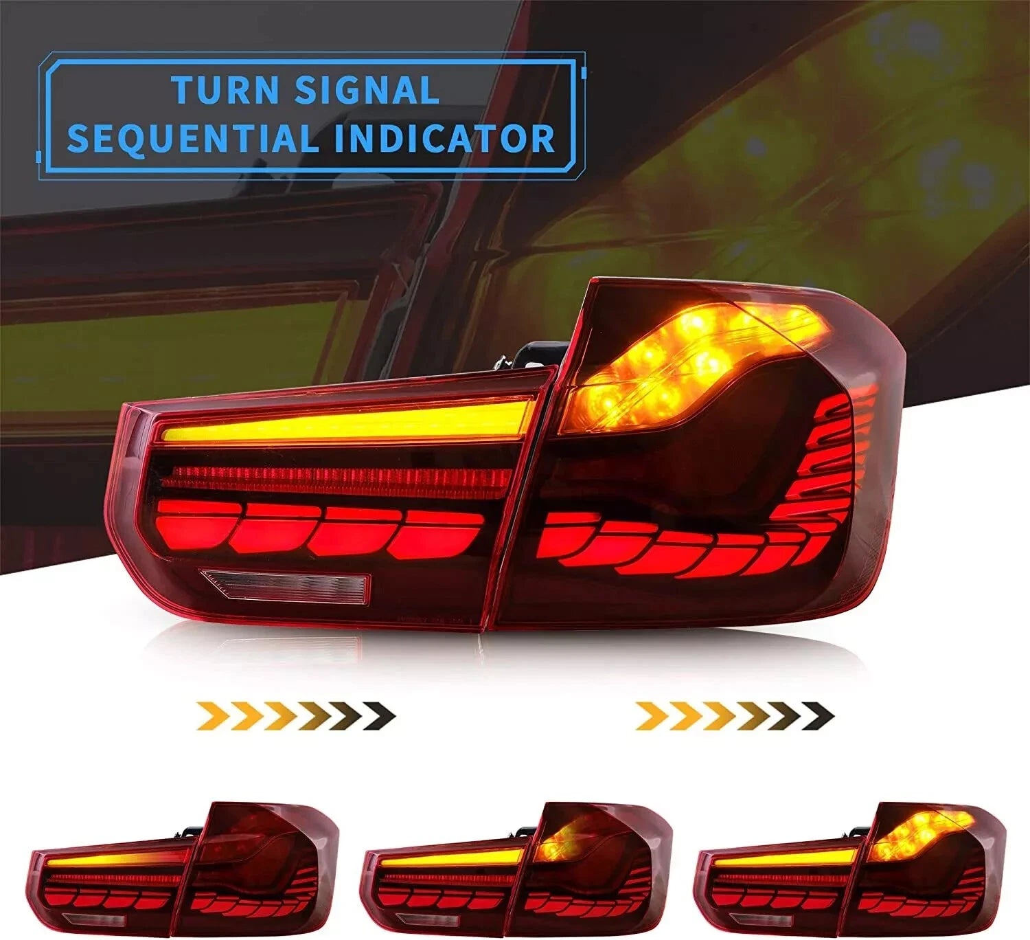 SEQUENTIAL LED GTS REAR TAIL LIGHT LIGHTS LAMP FOR BMW 3 SERIES F30 F80 M3 2012+