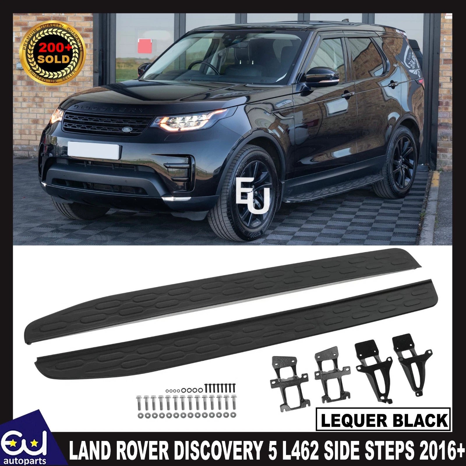 FOR LAND ROVER DISCOVERY 5 L462 SIDE STEPS RUNNING BOARDS 100% LEQUER BLACK 16+