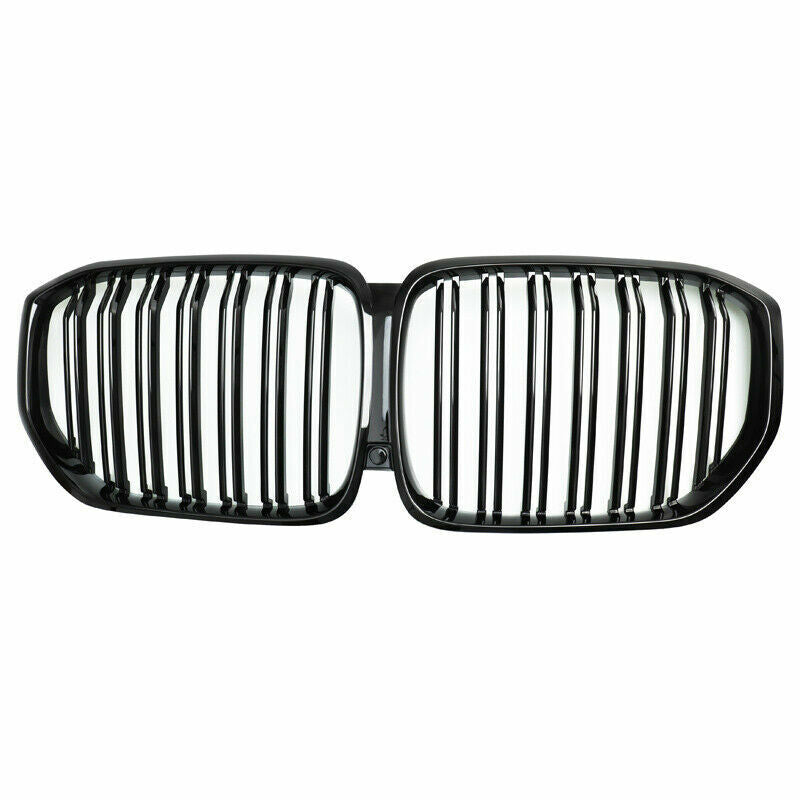 FOR BMW X5 G05 GLOSS BLACK TWIN DUAL SLAT KIDNEY GRILL GRILLE 2018 ONWARDS MODEL