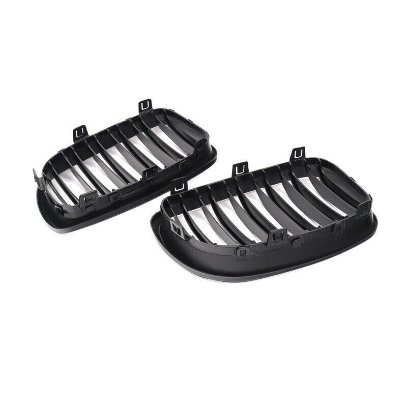 FOR BMW 1 SERIES E81 E82 E87 E88 KIDNEY GRILL GRILLE GLOSS BLACK DUAL SLAT 07-11