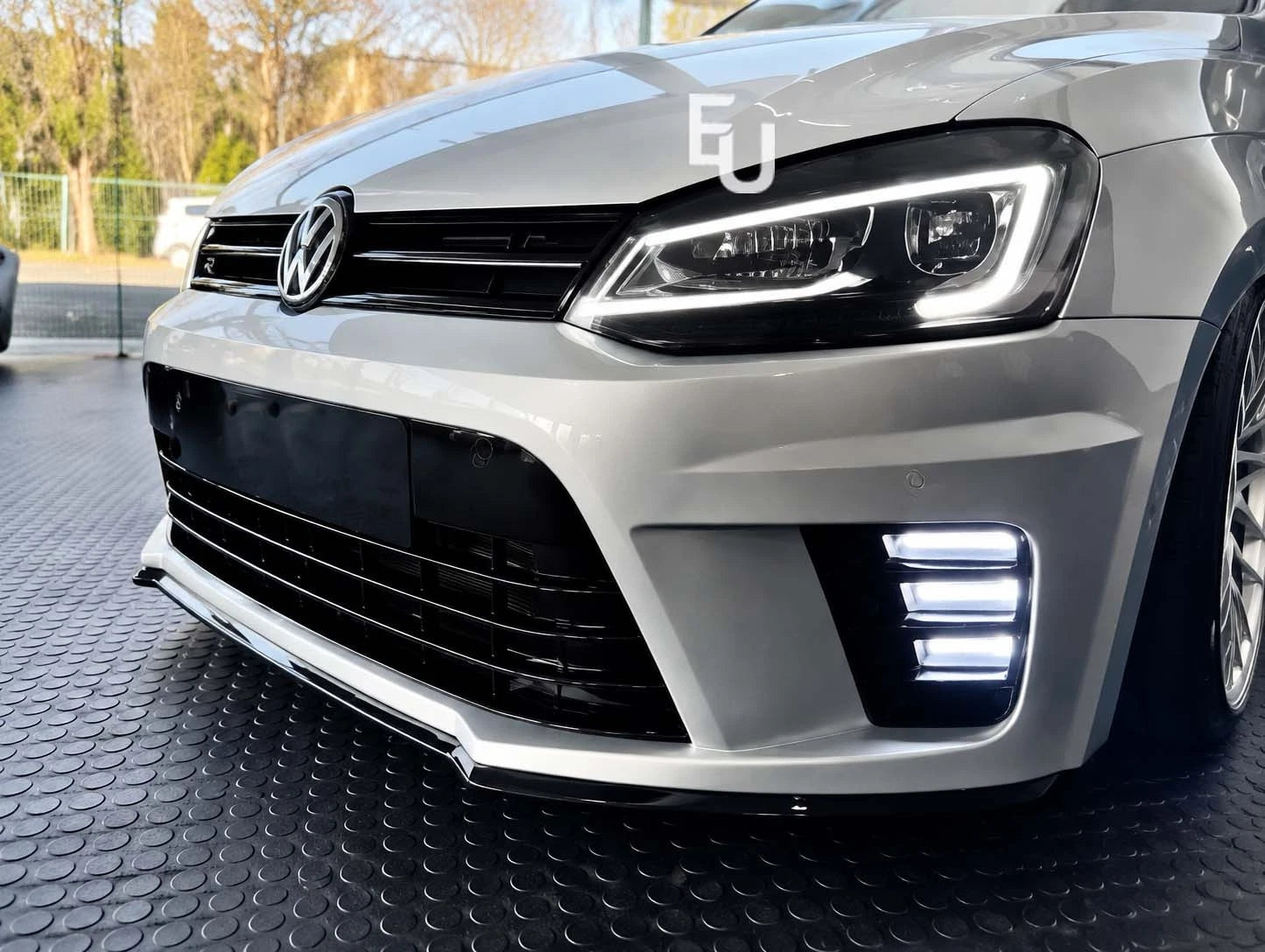 FOR VW POLO 2009-2017 FRONT BUMPER COMPLETE WITH GRILLES & LED WRC STYLE