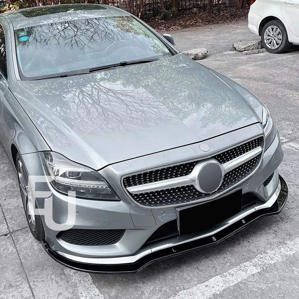 FOR MERCEDES BENZ CLS C218 X218 AMG LINE FRONT SPLITTER LIP BUMPER GLOSS 14-17