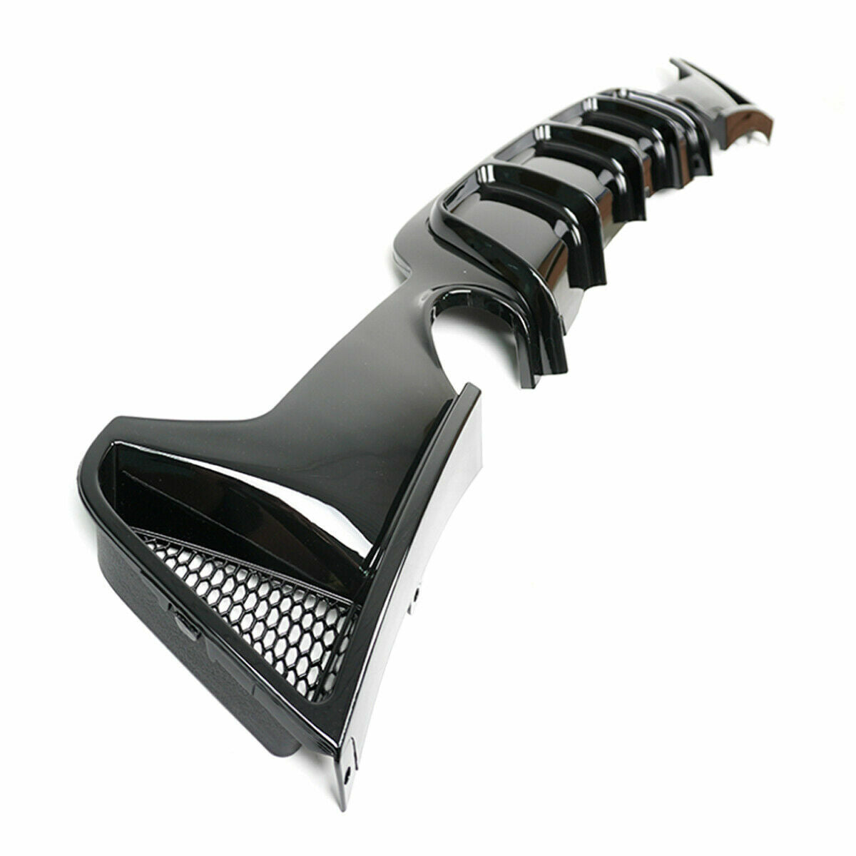 FOR BMW 4 SERIES F32 F33 F36 M SPORT REAR DIFFUSER DUAL EXHAUST GLOSS BLACK 13-20