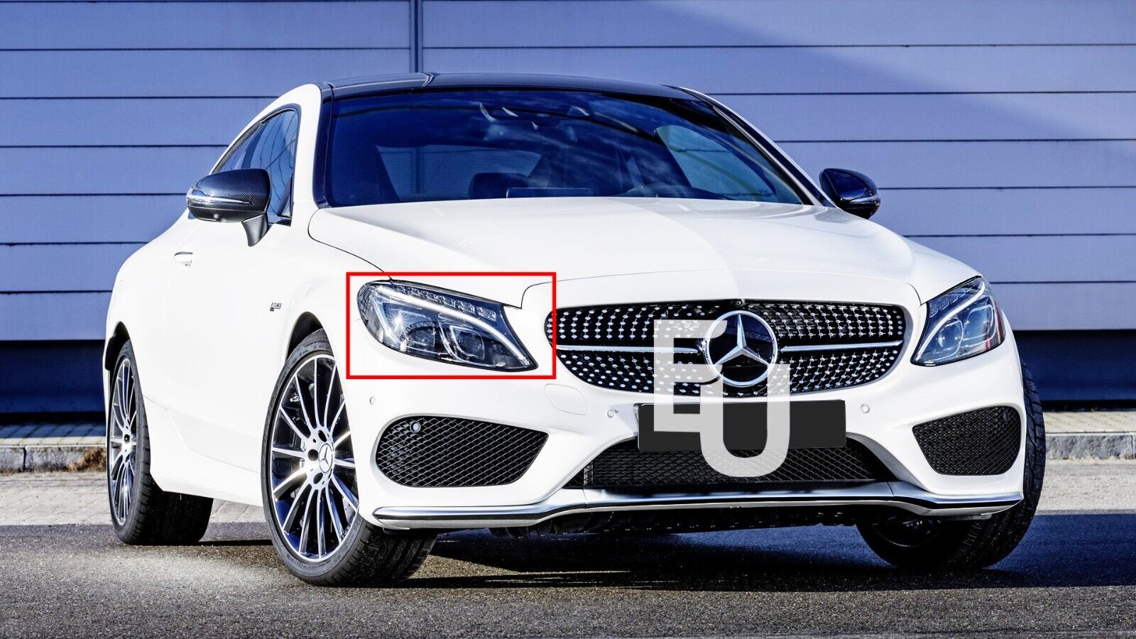RIGHT DRIVER SIDE HEADLIGHT LENS COVER LAMP FOR MERCEDES W205 C180 C200 15-18