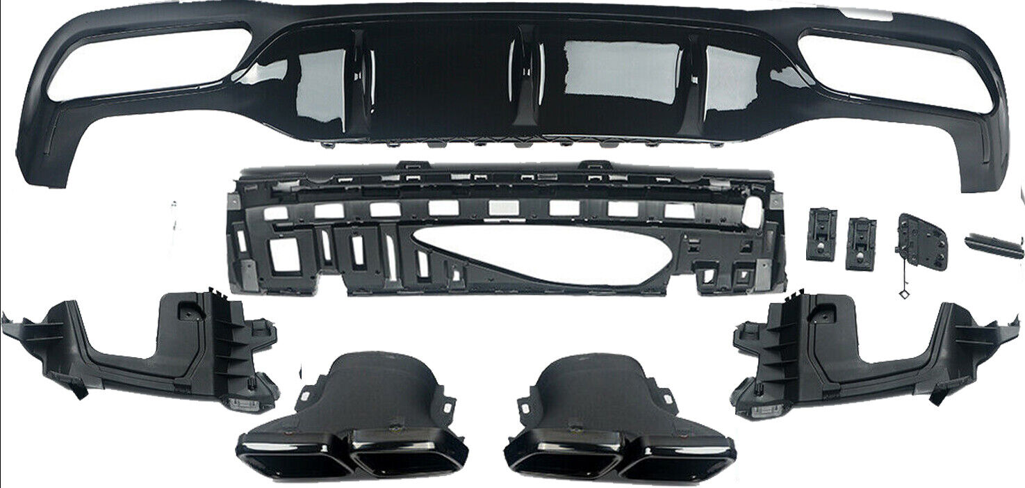 REAR BUMPER DIFFUSER W/ TAILPIPES FOR MERCEDES-BENZ E CLASS W213 SALOON E63 LOOK