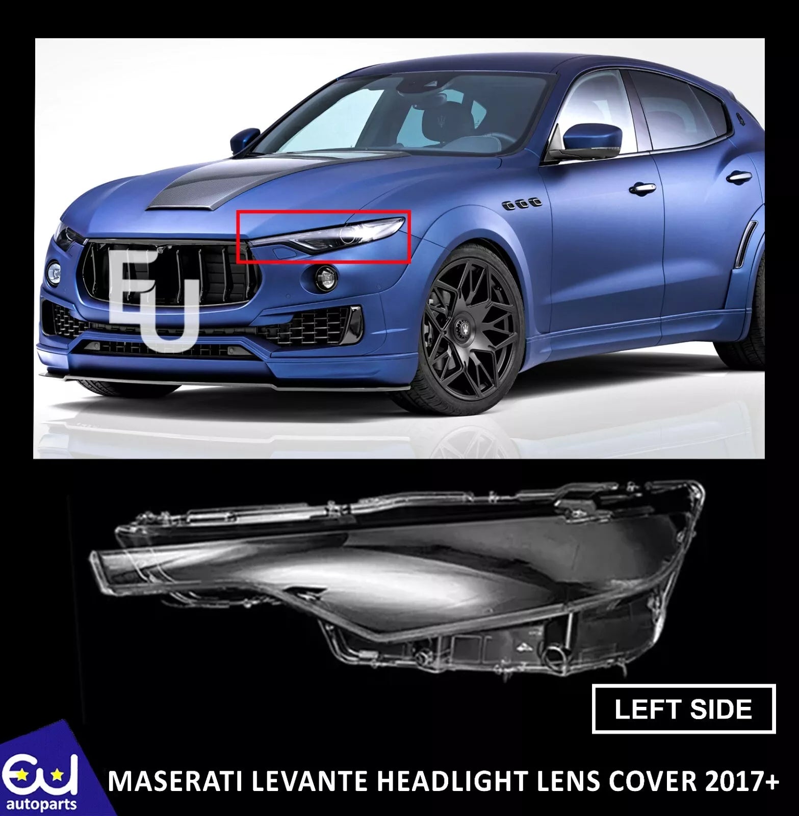 LEFT PASSENGER SIDE HEADLIGHT LENS COVER LAMP FOR MASERATI LEVANTE 2017-ON
