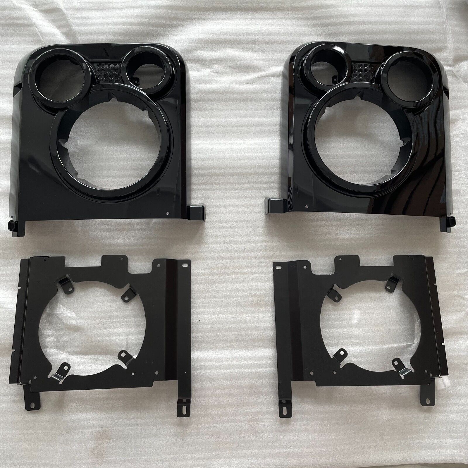 For Land Rover Defender Front Grille & Headlamp Cases SVX Style Gloss Black