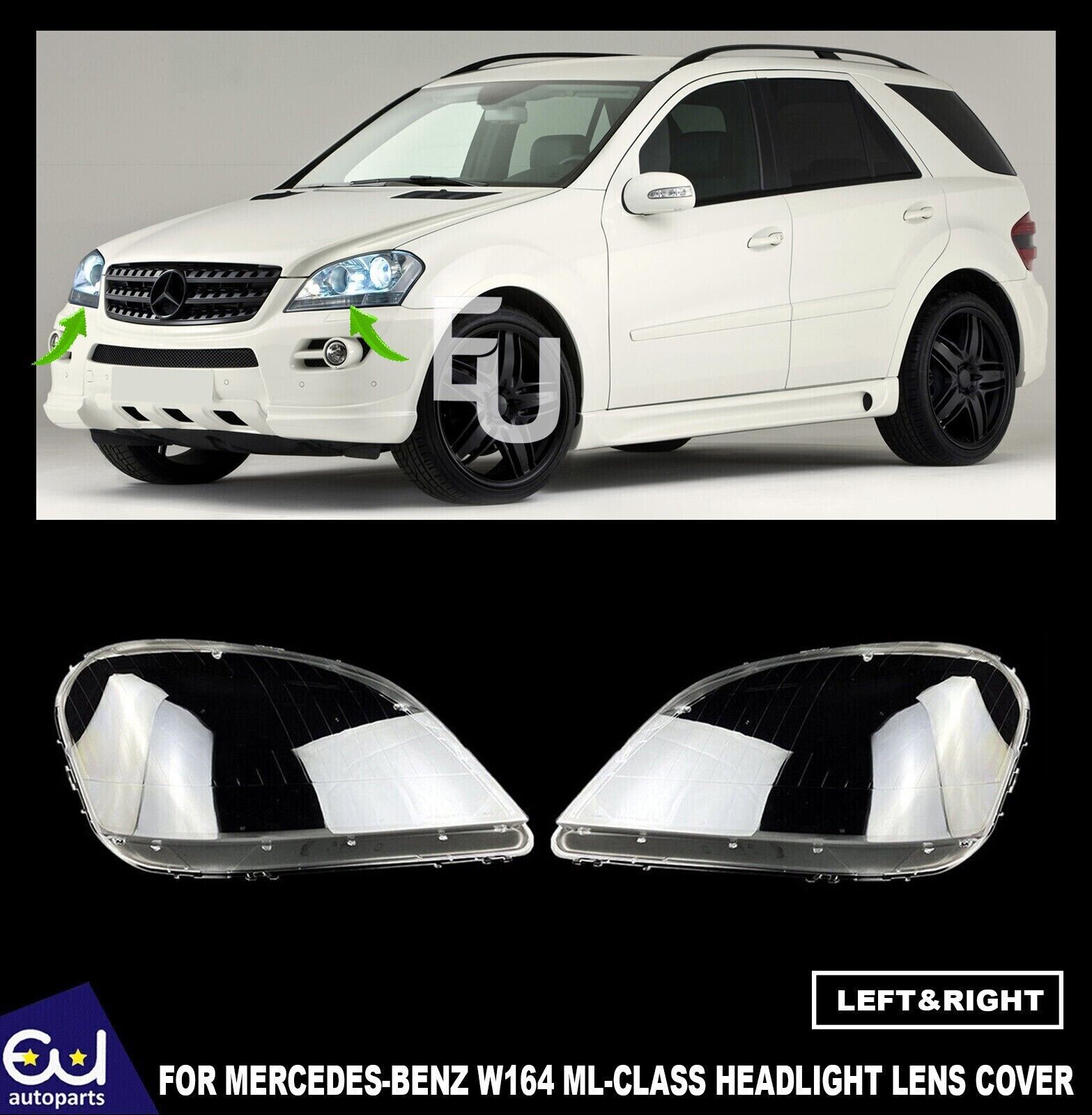 FRONT L+R PAIR HEADLIGHT LAMP LENS FOR MERCEDES BENZ W164 ML-CLASS ML350 06-08
