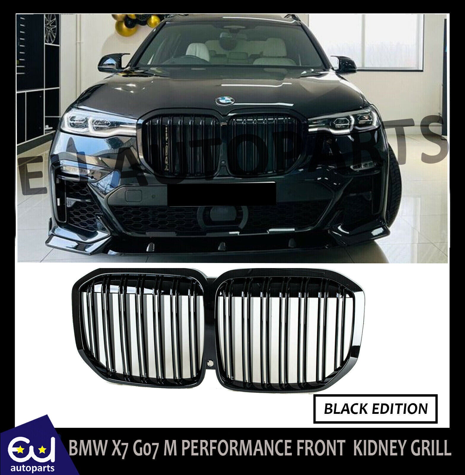 Gloss Black Front Bumper Kidney Grille For 2023-2025 BMW G07 LCI X7 NexaNovo