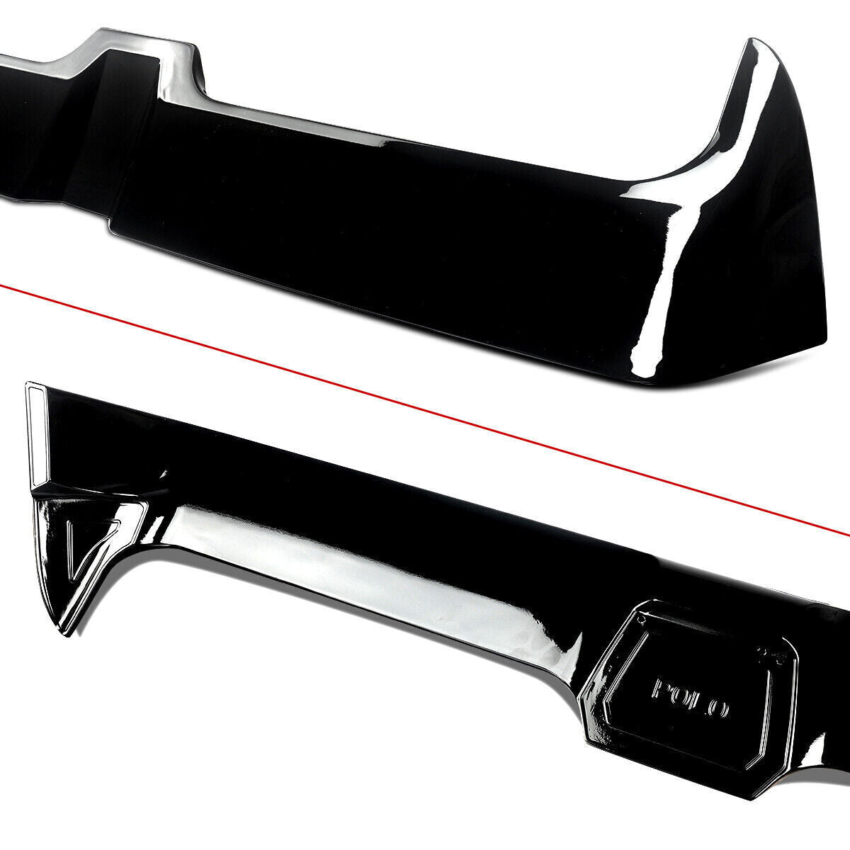 REAR ROOF SPOILER WING FOR VW POLO MK5 6R 6C GTI R OETTINGER STYLE 09-17 BLACK