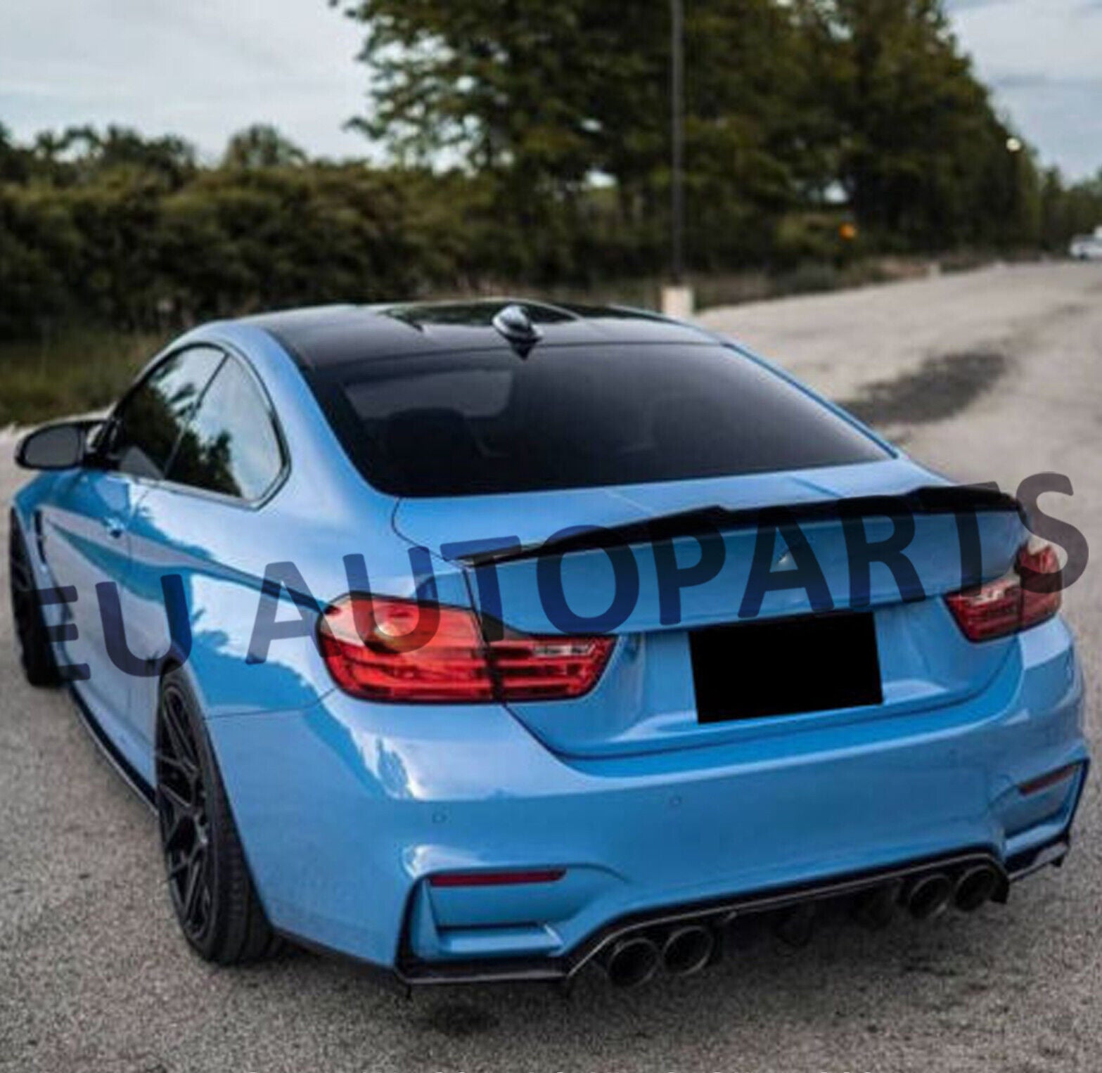 FOR BMW 4 SERIES F82 M4 COUPE REAR BOOT SPOILER V STYLE LIP GLOSS BLACK 100% FIT
