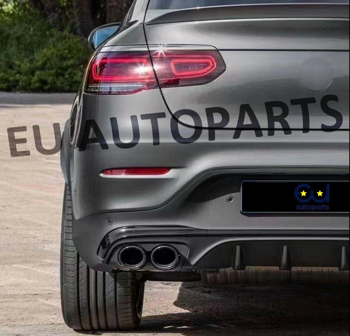REAR DIFFUSER & BLACK PIPES FOR MERCEDES GLC C253 COUPE AMG GLC43 STYLE 2016+