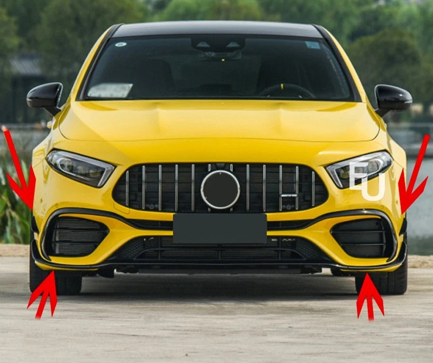 FOR MERCEDES A CLASS W177 A45 A45S AMG FRONT SPLITTER AERO KIT CANARD 2019+