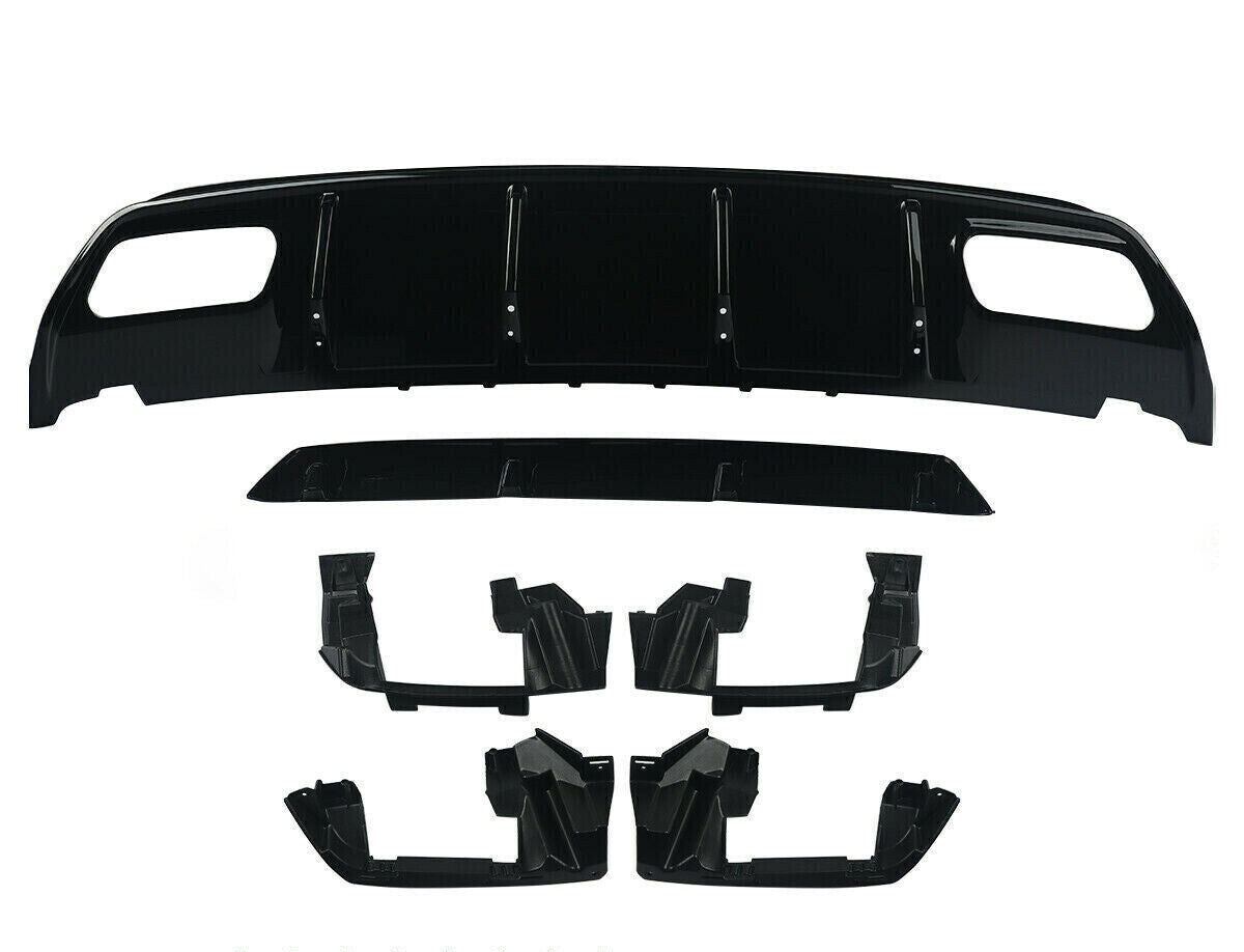 FOR MERCEDES A CLASS W176 AMG A45 LOOK REAR DIFFUSER SPLITTER GLOSS BLACK 12-18