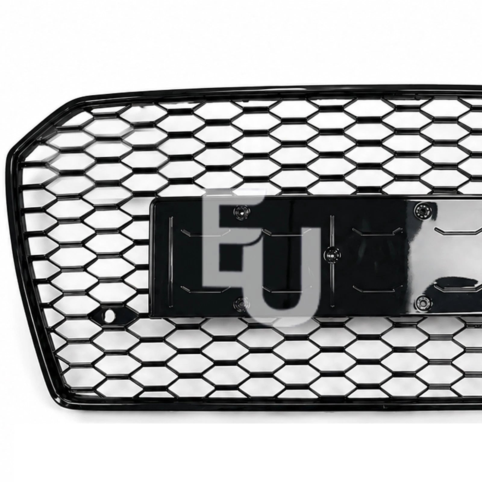 RS6 LOOK FRONT HONEYCOMB GRILL GRILLE FOR AUDI A6 S6 C7.5 2015-18 BLACK NO LOGO