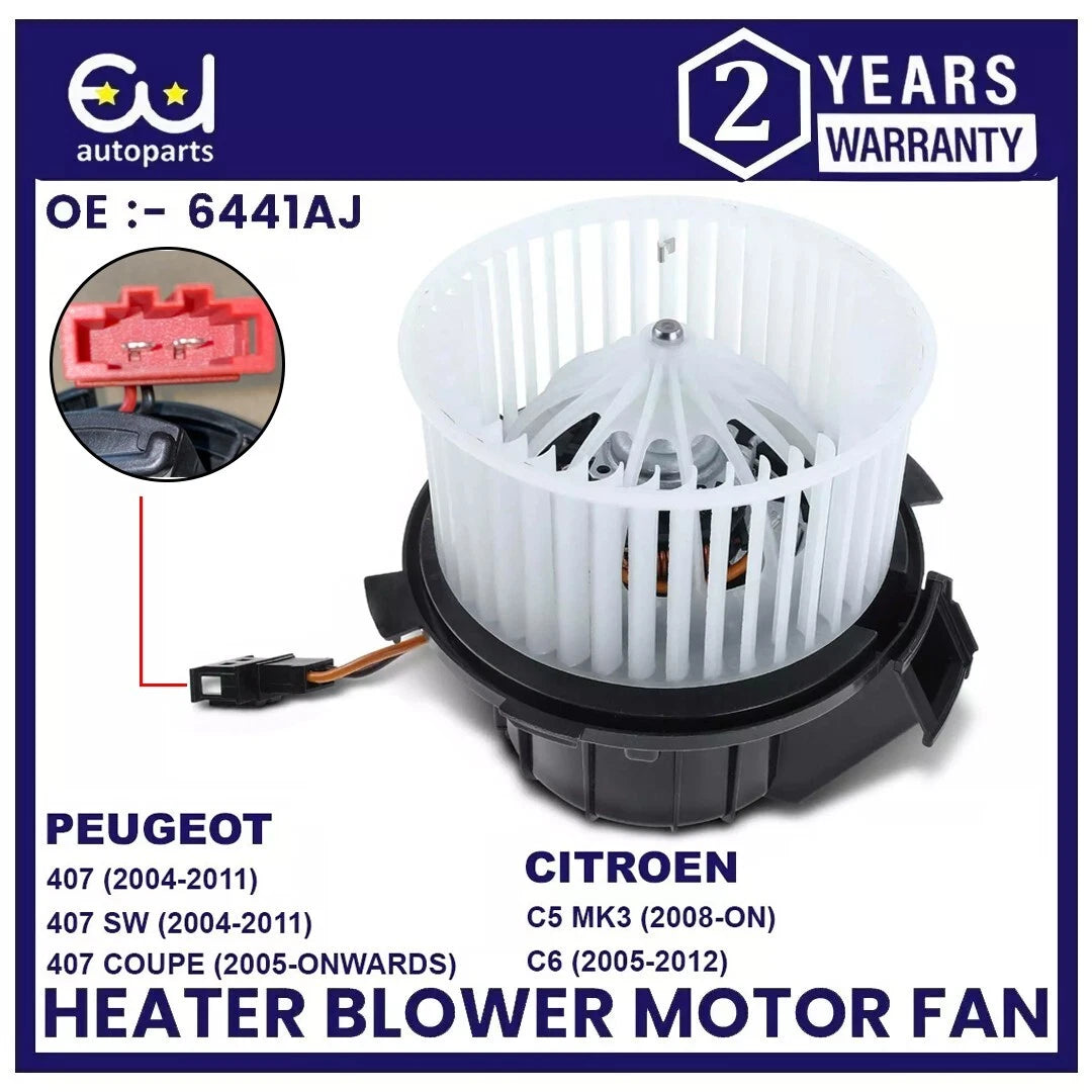 HEATER BLOWER MOTOR FAN FOR PEUGEOT 407 SW 2004-ON CITROEN C5 MK3 C6 2008-ON RHD