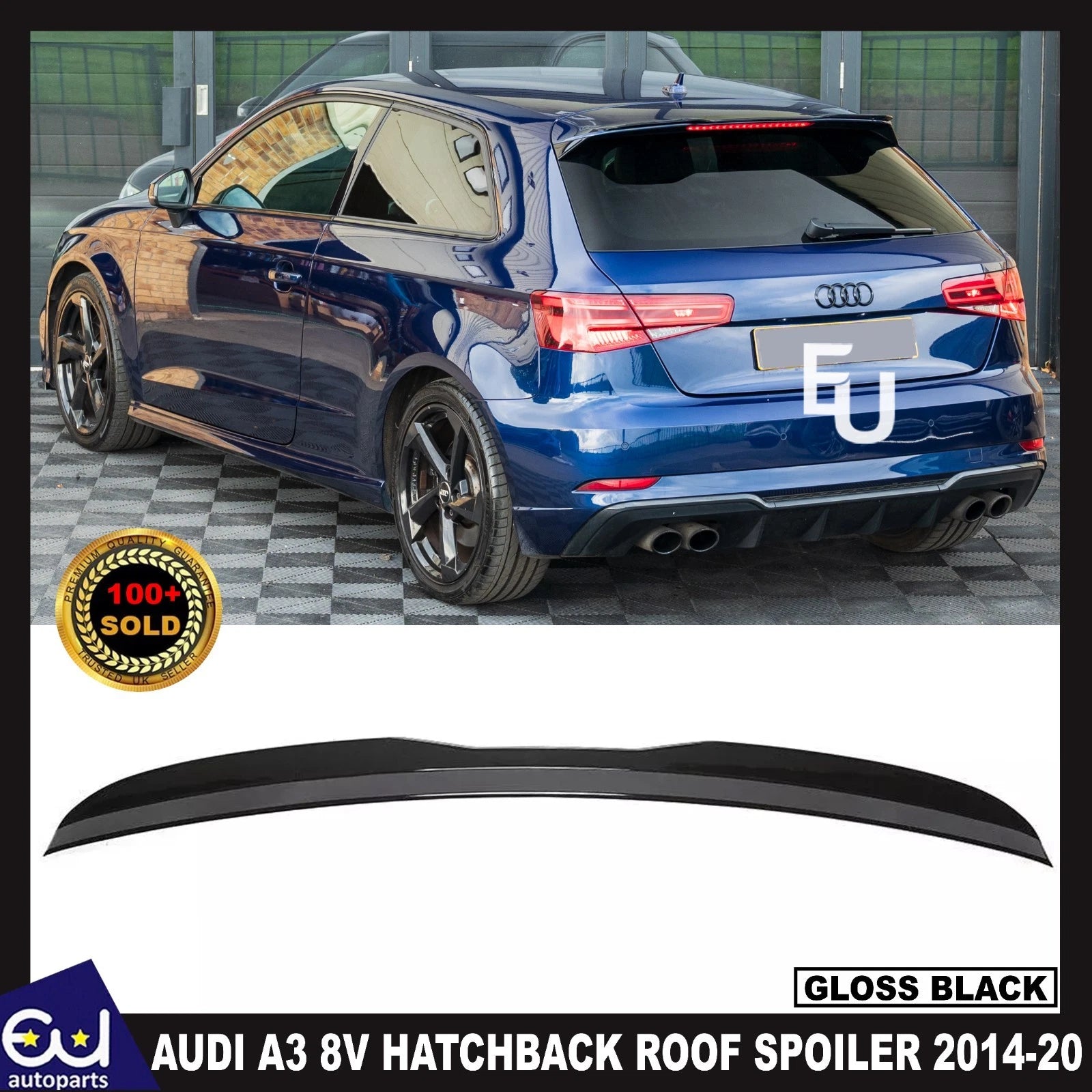 REAR BOOT ROOF SPOILER WING SPLITTER SPORT LOOK FOR AUDI A3 8V HATCHBACK 14-20