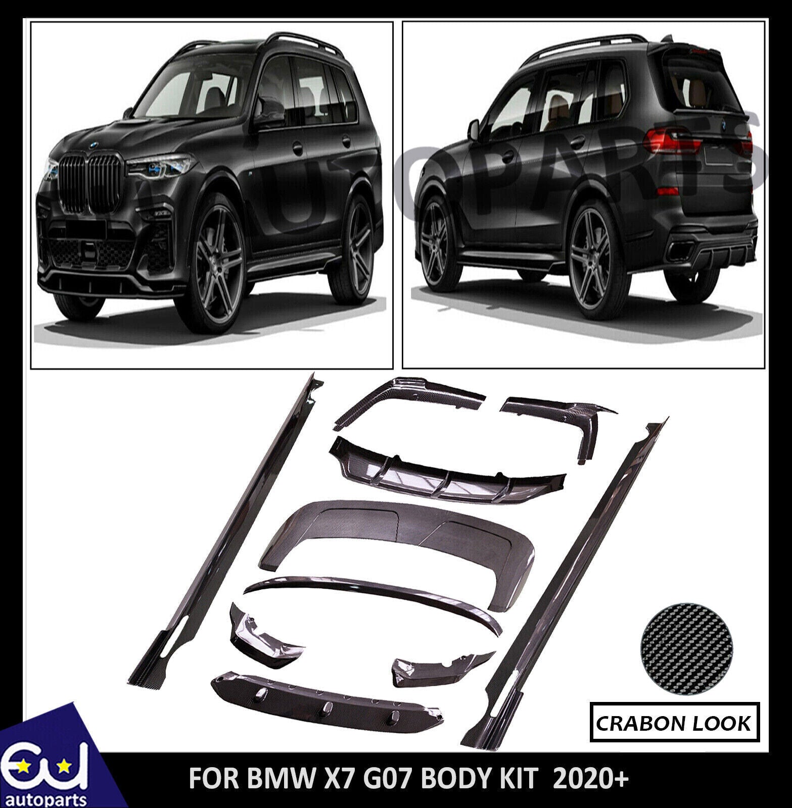 FOR BMW X7 G07 BODYKIT BODY KIT FRONT SPLITTER LIP DIFFUSER SIDE SKIRT SPOILERS