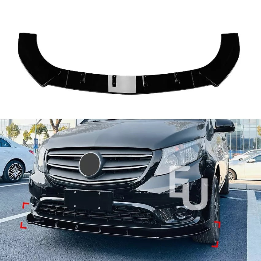 FOR MERCEDES V CLASS VITO VIANO W447 FRONT BUMPER SPLITTER LIP SPOILER GLOSS 14+