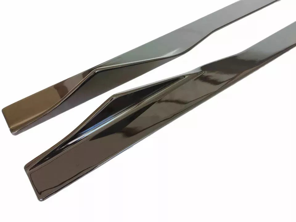 SIDE SKIRTS EXTENSION BLADES GLOSS BLACK FOR BMW 8 SERIES G16 GRAN COUPE 2018+
