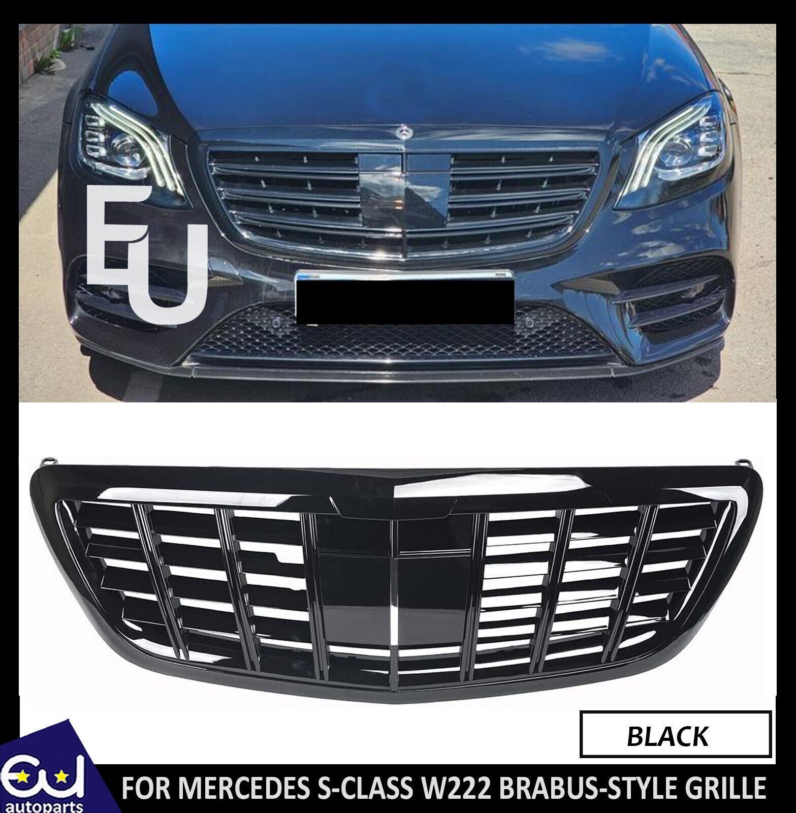 FOR MERCEDES S CLASS W222 S65 S560 AMG FRONT RADIATOR BLACK GRILL GRILLE 14-20