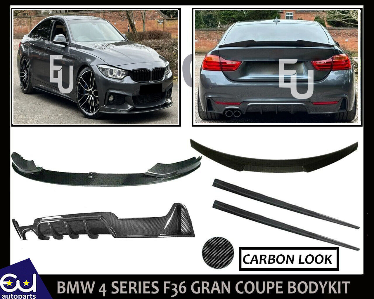 FOR BMW F36 4 SERIES BODYKIT BODY KIT FRONT LIP SIDE SKIRT REAR DIFFUSER