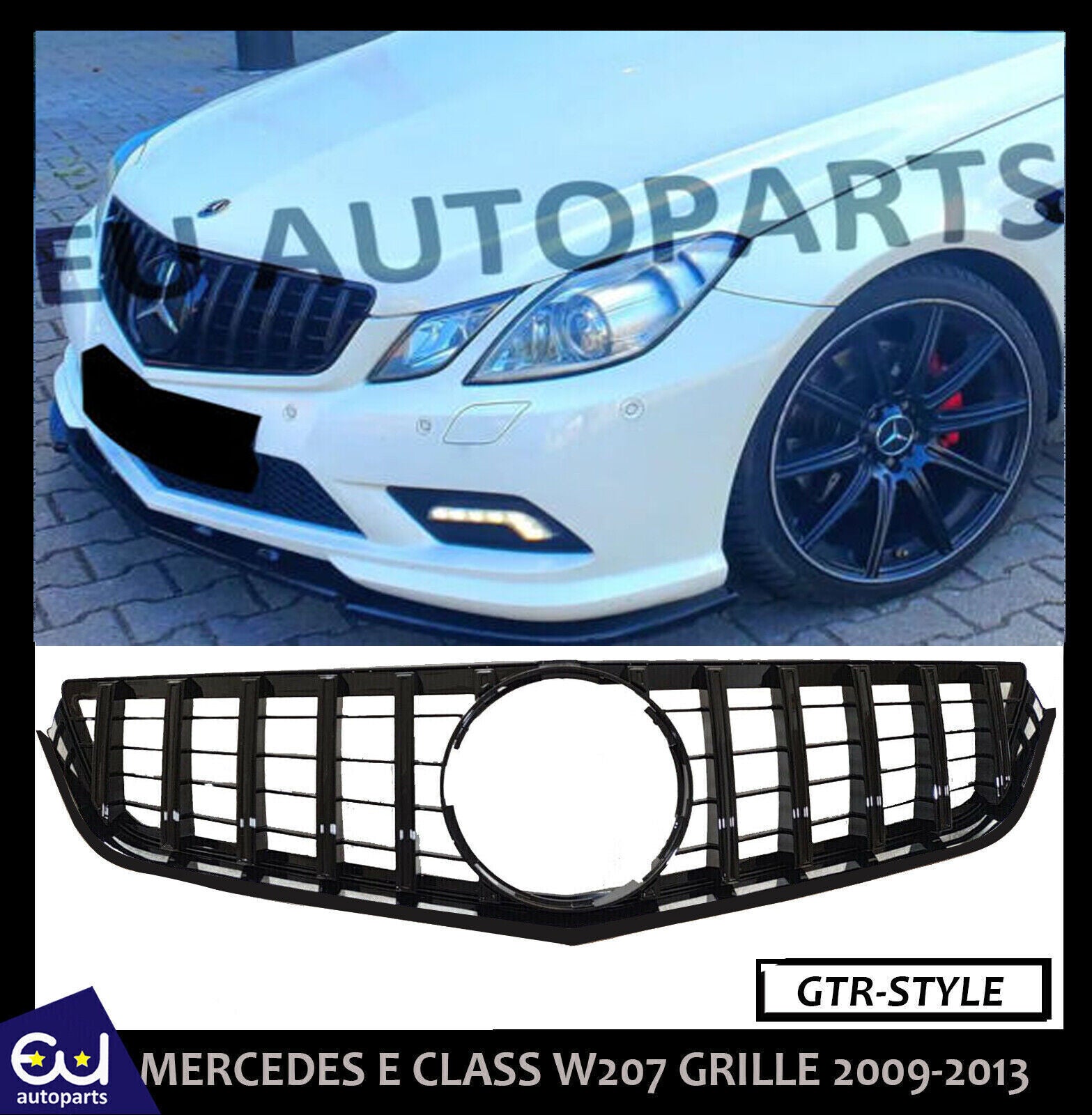 FOR MERCEDES W207 C207 A207 E CLASS COUPE CONVERTIBLE GT GTR GRILLE GRILL BLACK