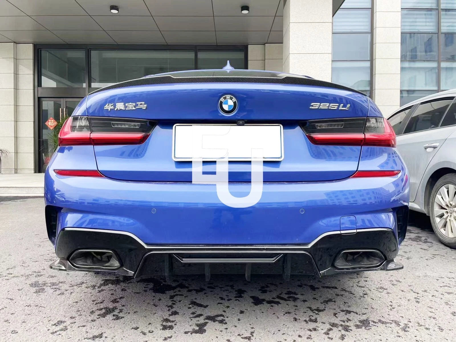 FOR BMW G20 G21 M M340i REAR BUMPER DIFFUSER WITH BLACK TAIL PIPE GLOSS 18-22